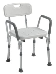 Picture of Drive Medical 21443300 Shower Chair with Back & Removable Padded Arms&#44; 16 to 21 in.