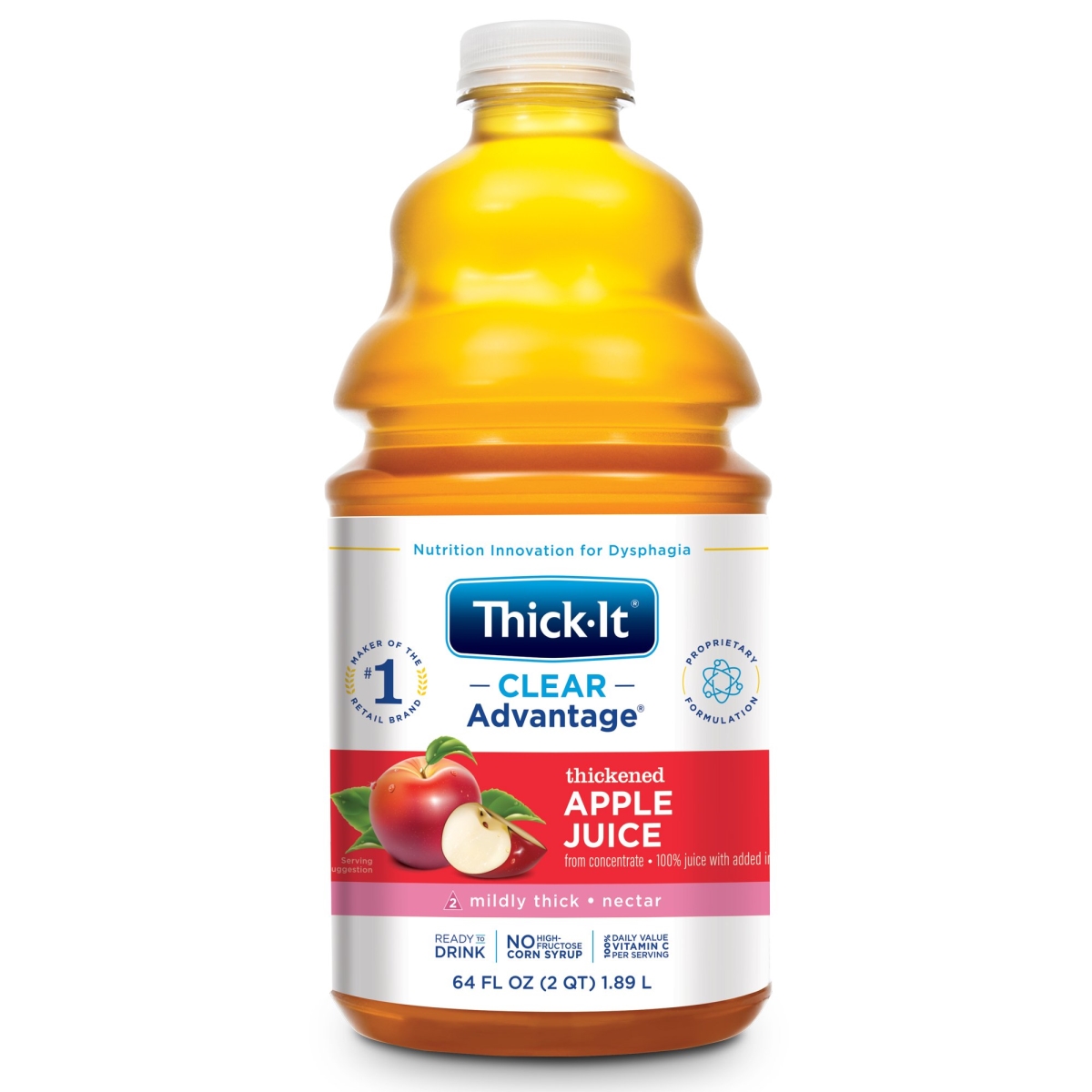 Picture of Kent Precision Foods 45402601 64 oz Nectar Consistency Apple Thick-It AquaCare H2O Thickened Beverage