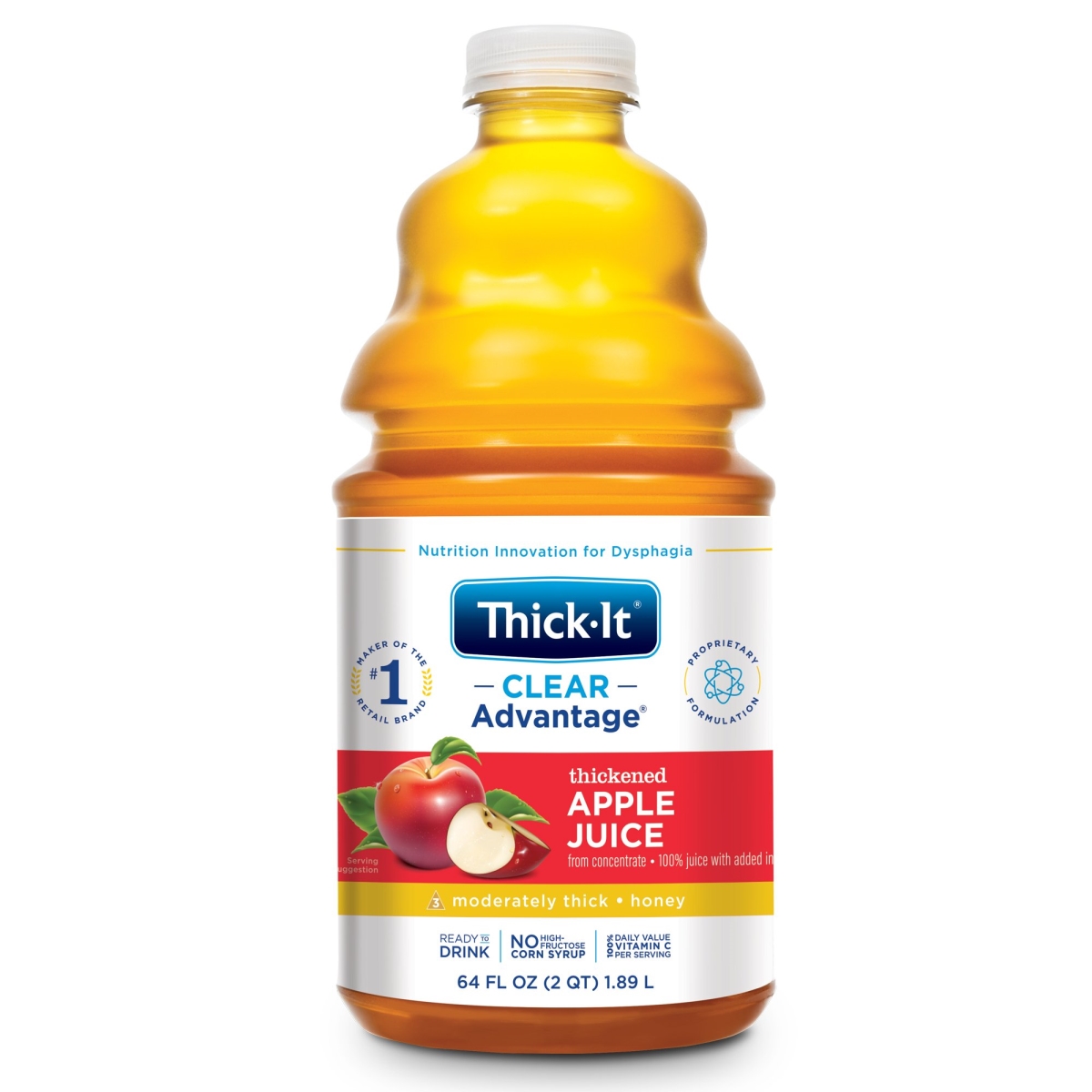 Picture of Kent Precision Foods 45602601 64 oz Honey Consistency Apple Thick-It AquaCare H2O Thickened Beverage