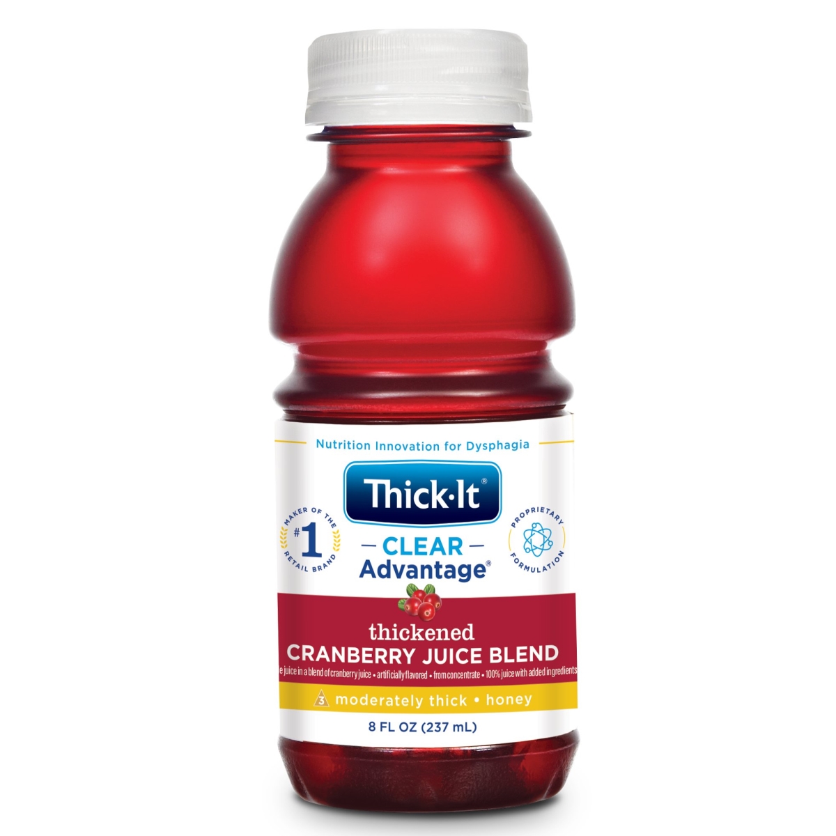 Picture of Kent Precision Foods 46112601 8 oz Honey Consistency Cranberry Thick-It AquaCare H2O Thickened Beverage