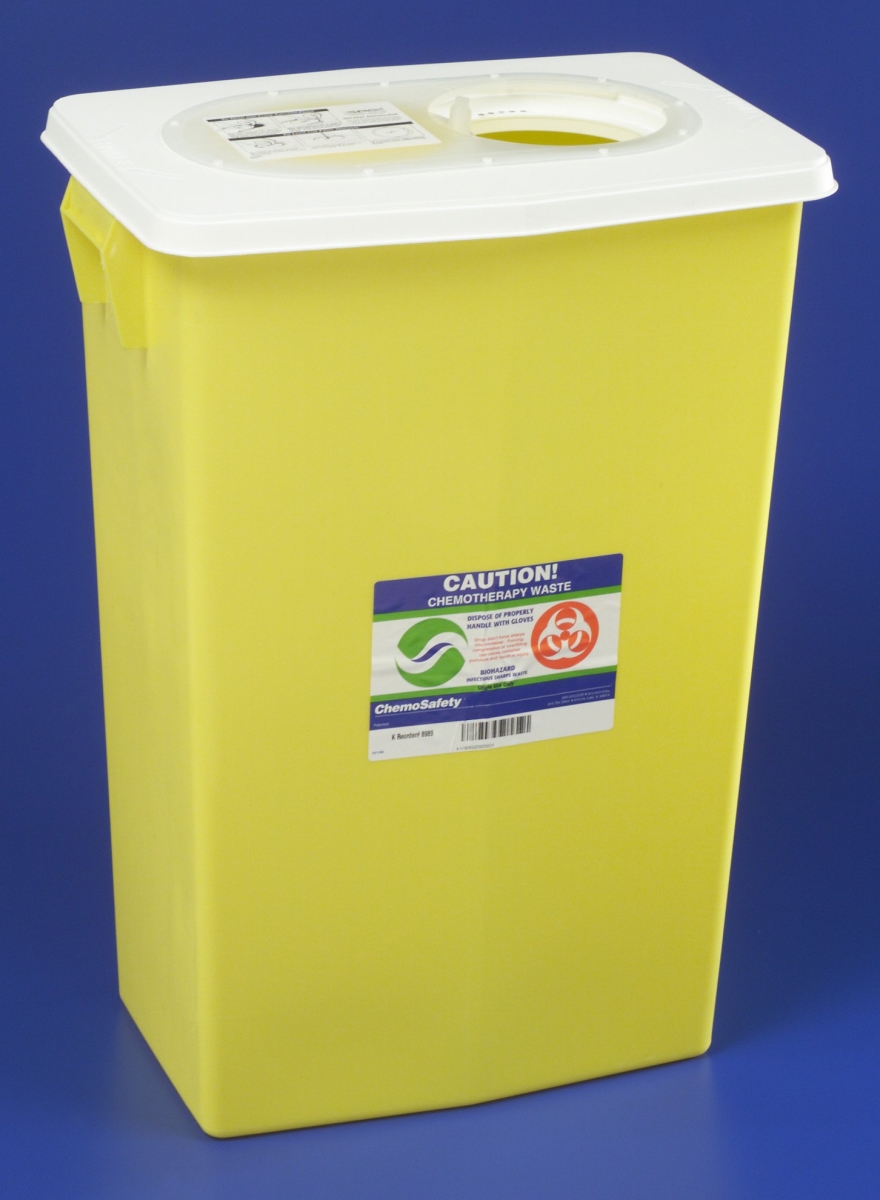 Picture of Cardinal 89392805 18 gal SharpSafety Chemotherapy Waste Container&#44; Yellow - Pack of 5