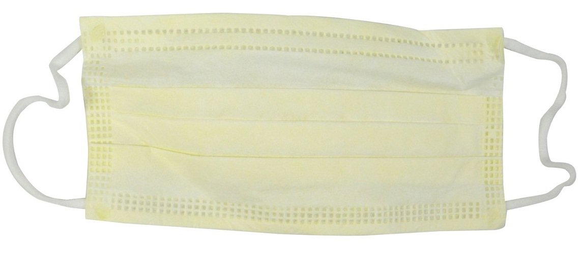 Picture of Cardinal 61701100 Secure-Gard Procedure Mask&#44; Yellow - One Size Fits Most - Pack of 50