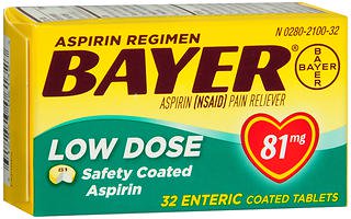 Picture of Bayer 91672700 81 mg Low-Dose Aspirin - 32 per Bottle