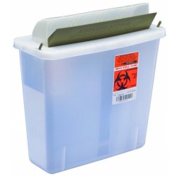 Picture of Cardinal 85122800 5 qt. In-Room Multi-Purpose Sharps Container&#44; 11 x 10.75 x 4.75 in. Translucent