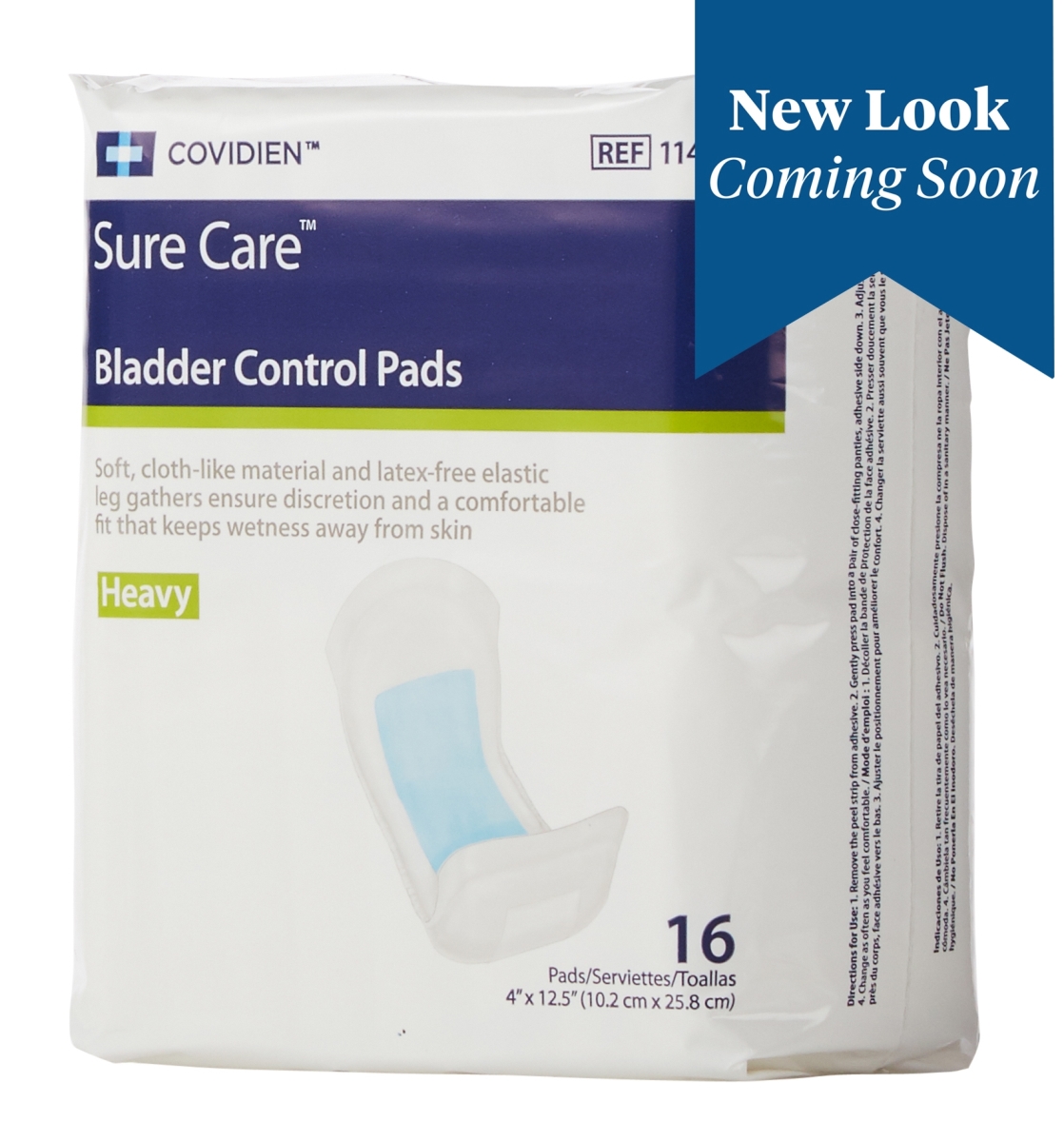 Picture of Cardinal 11443100 Sure Care Adult Disposable Heavy-Absorbent Bladder Control Pad&#44; 4 x 12.5 in. - Pack of 96