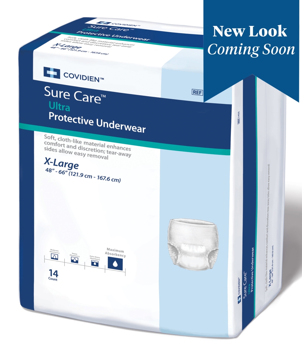 Picture of Cardinal 14553110 Sure Care Ultra Adult Heavy Absorbent Underwear&#44; White - Extra Large - Pack of 56