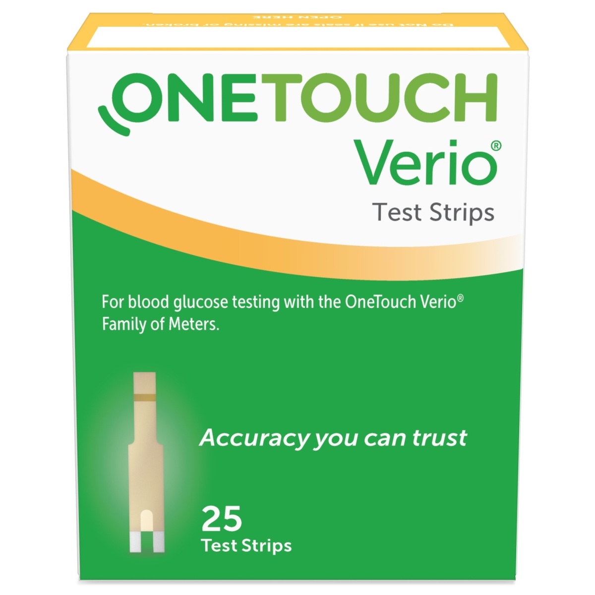 22702400 OneTouch Verio Test Strips - Pack of 25 -  Lifescan, 1076317_BX