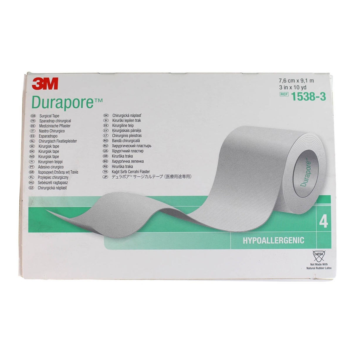 Picture of 3M 38302204 White Durapore Medical Tape&#44; 3 in. x 10 yardss - Pack of 40