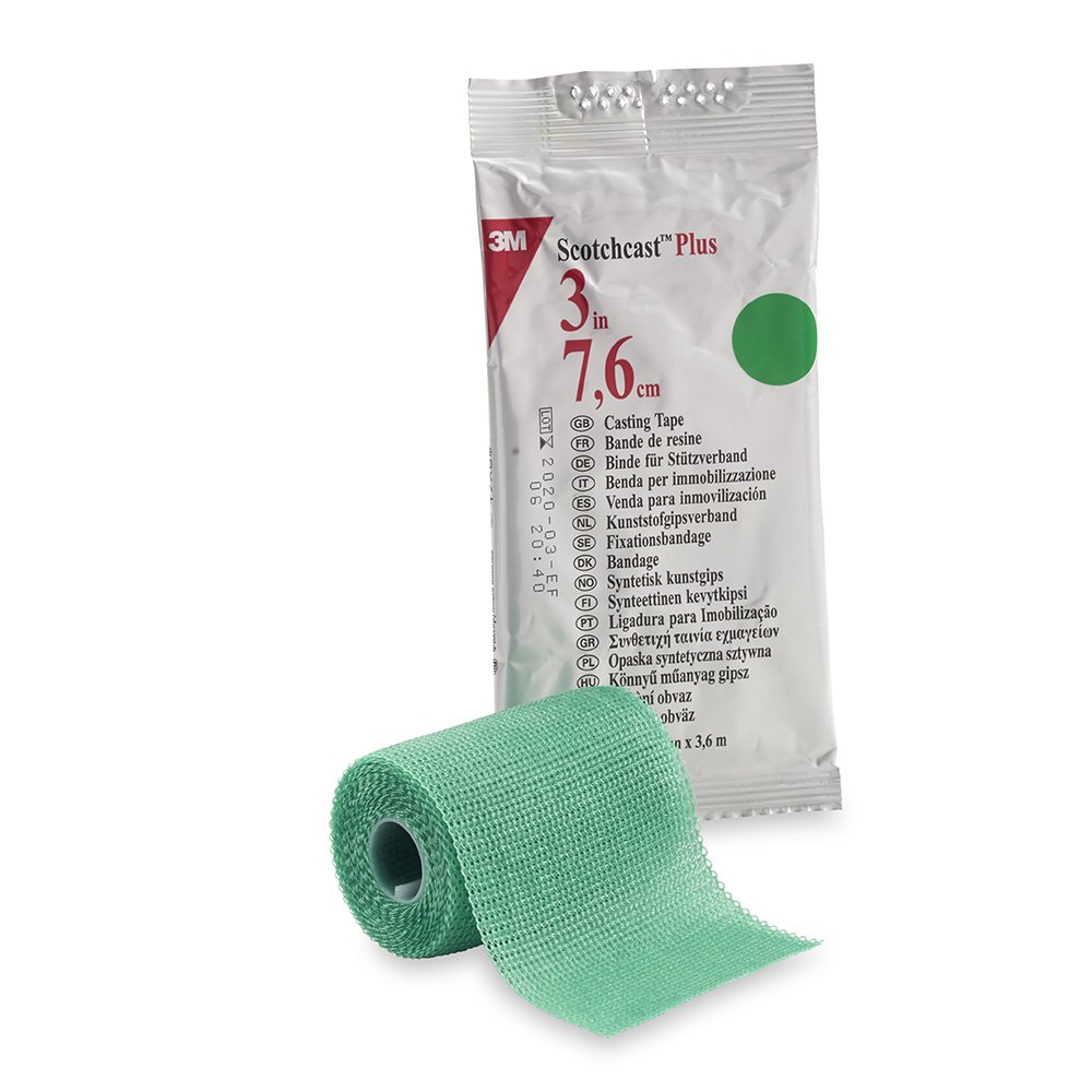 Picture of 3M Ortho 82312200 Scotchcast Plus Cast Tape&#44; Fiberglass Green - 3 in. x 12 ft. - Pack of 10