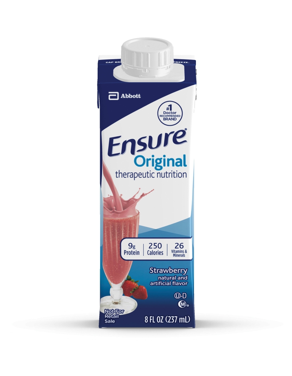 Picture of Abbott Nutrition 69332600 8 oz Strawberry Ensure Original Therapeutic Nutrition Shake Oral Supplement&#44; Pack of 24