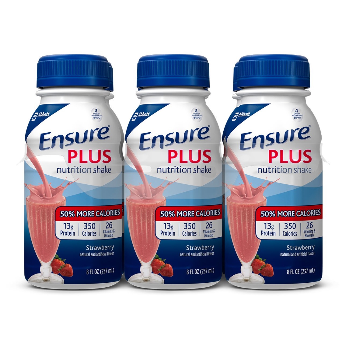 Picture of Abbott Nutrition 72692601 8 oz Strawberry Ensure Plus Nutrition Shake Oral Supplement