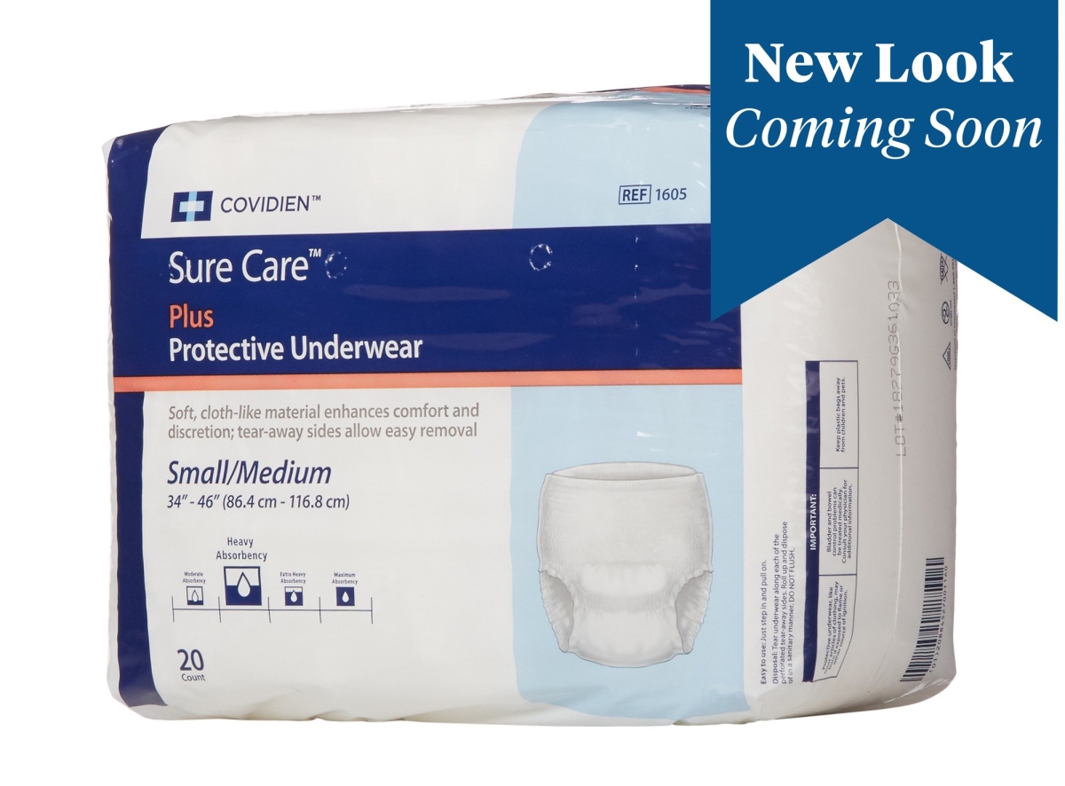 Picture of Cardinal 16053101 Sure Care Plus Adult Heavy Absorbent Underwear&#44; White - Medium - Pack of 20