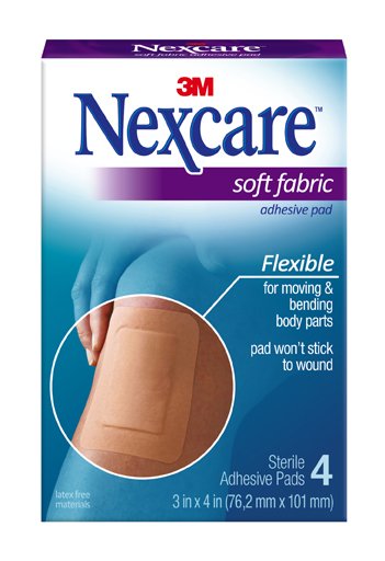 Picture of 3M 84342004 Nexcare Soft Fabric Adhesive Gauze Pad&#44; Tan - 3 x 4 in. - Pack of 4