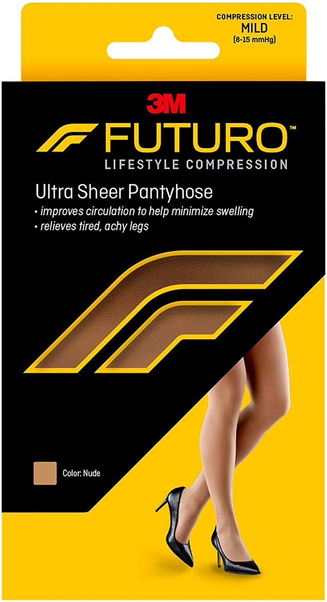 Picture of 3M 71090312 Futuro Energizing Ultra Sheer Pantyhose, Nude - Plus Size - Pack of 12