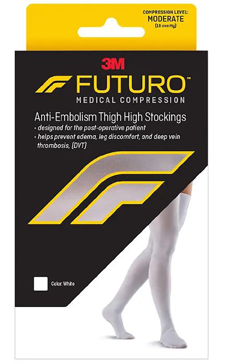 Picture of 3M 71640201 Futuro Anti-Embolism Knee Length Stockings&#44; White - Medium & Short