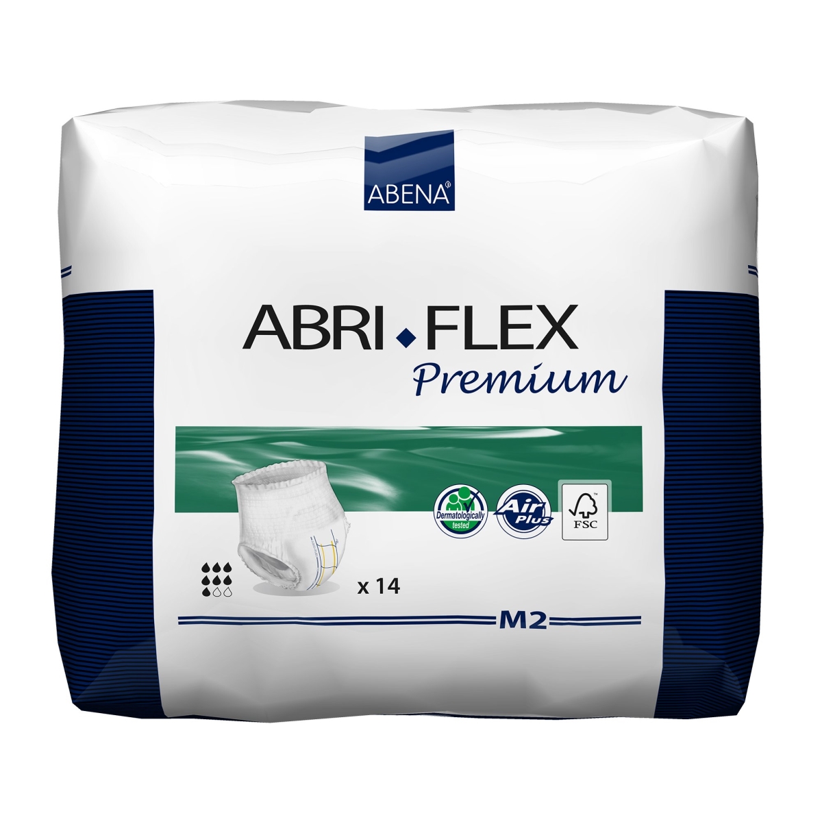 Picture of Abena North America 41843101 White Medium Abri-Flex Premium M2 Adult Heavy Absorbent Underwear - Pack of 14