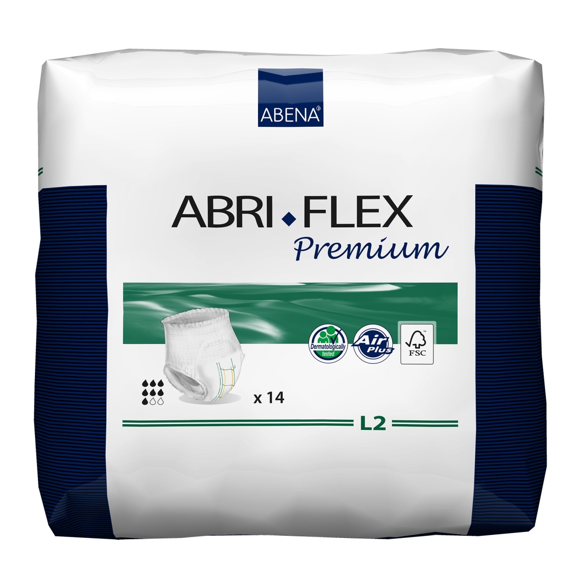 Picture of Abena North America 42873101 White Large Abri-Flex Premium L2 Adult Heavy Absorbent Underwear - Pack of 14