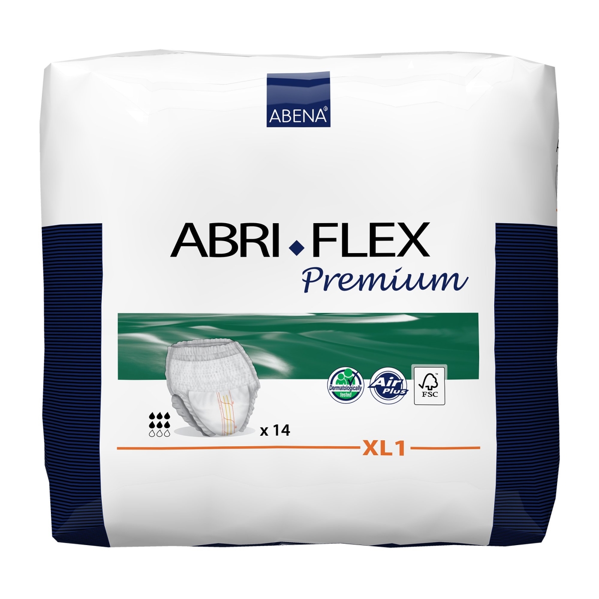 Picture of Abena North America 41893101 White Extra Large Abri-Flex Premium XL1 Adult Moderate Absorbent Underwear - Pack of 14