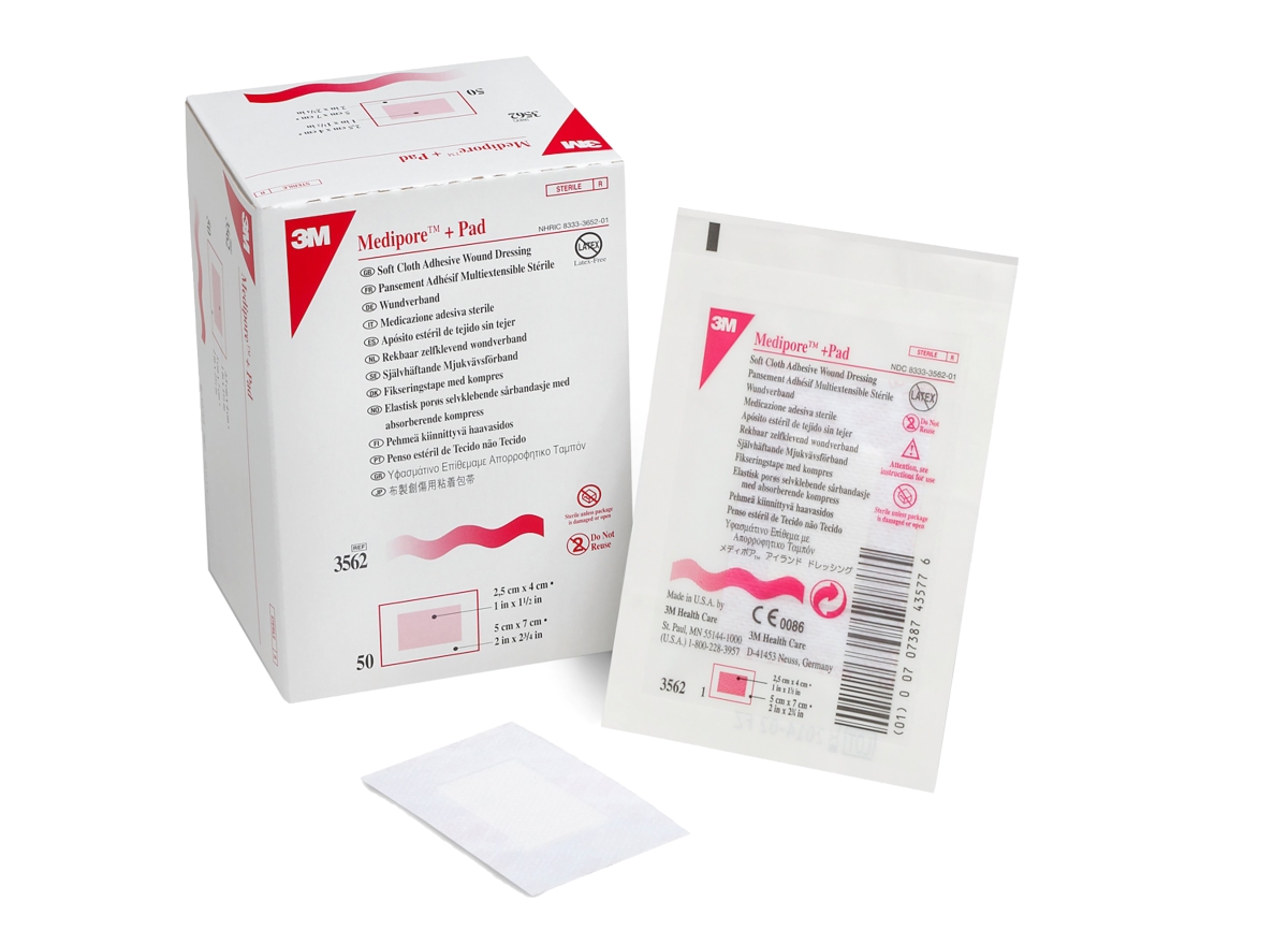 Picture of 3M 35622101 White Medipore Adhesive Dressing&#44; 2 x 2 in.