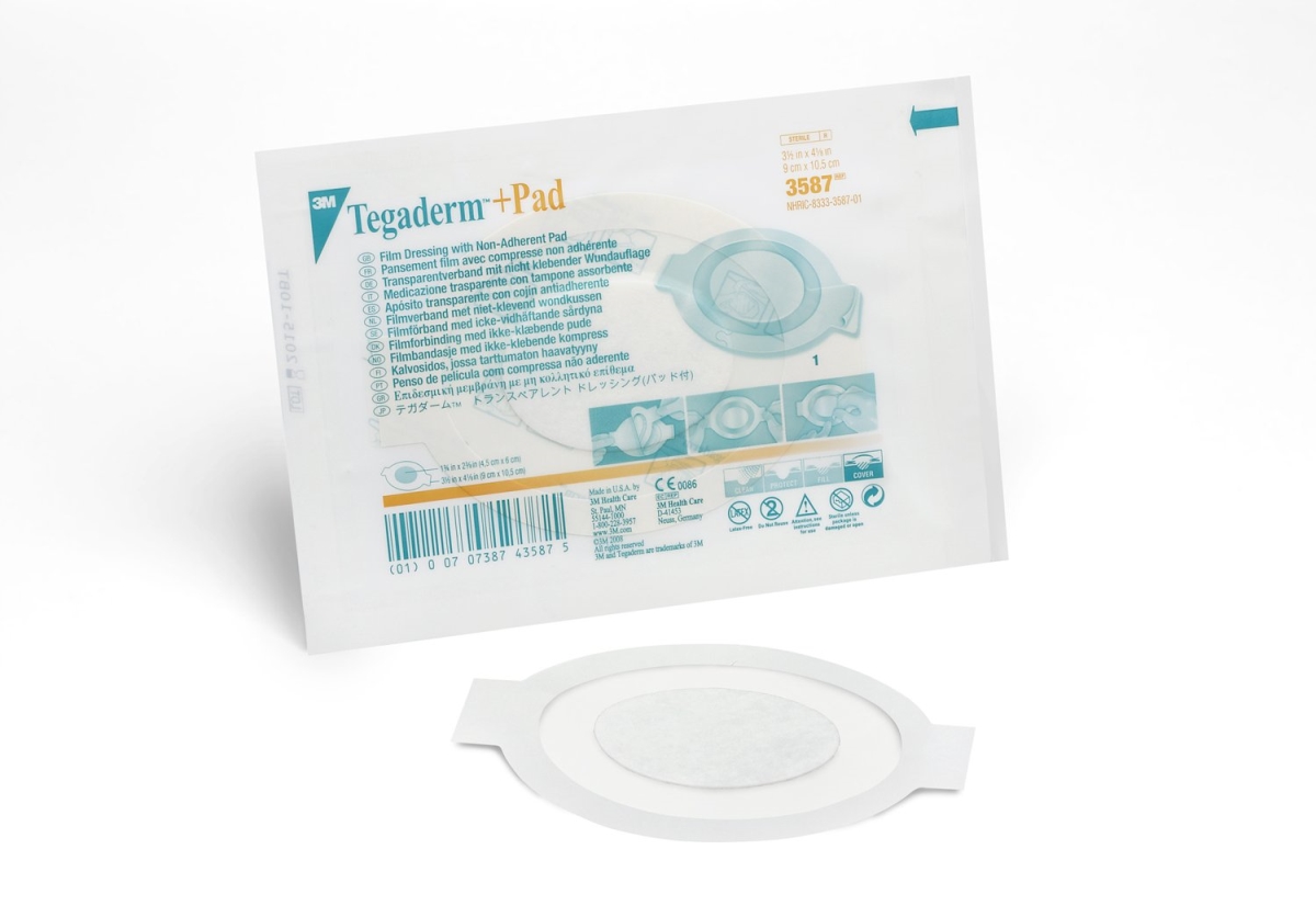 Picture of 3M 35872101 Tegaderm Plus Pad Film Dressing with Non-Adherent Pad&#44; 3 x 4.125 in.