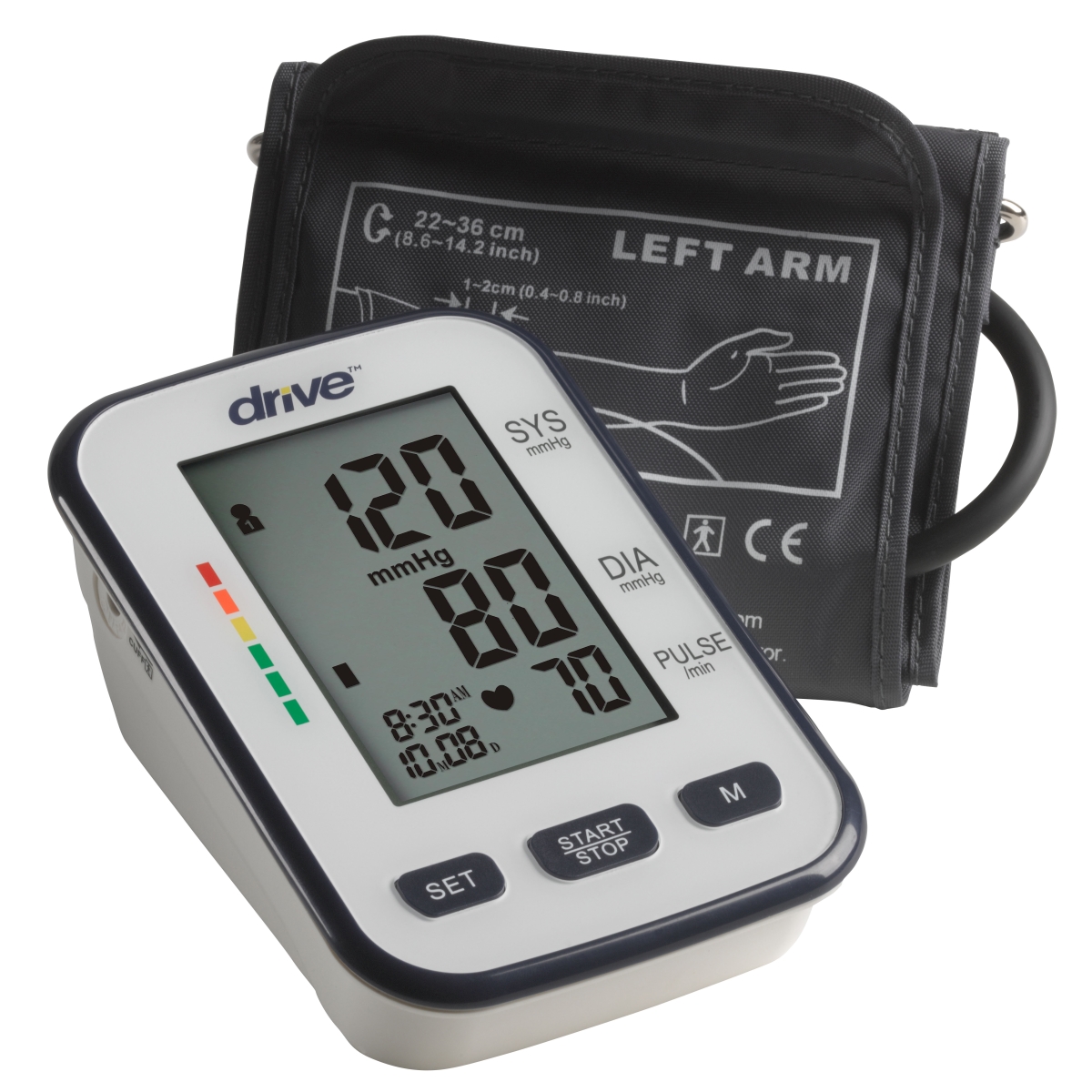 Drive Medical 34052500 Deluxe Upper Arm Automatic 1-Tube Blood Pressure Monitor, Black Cuff