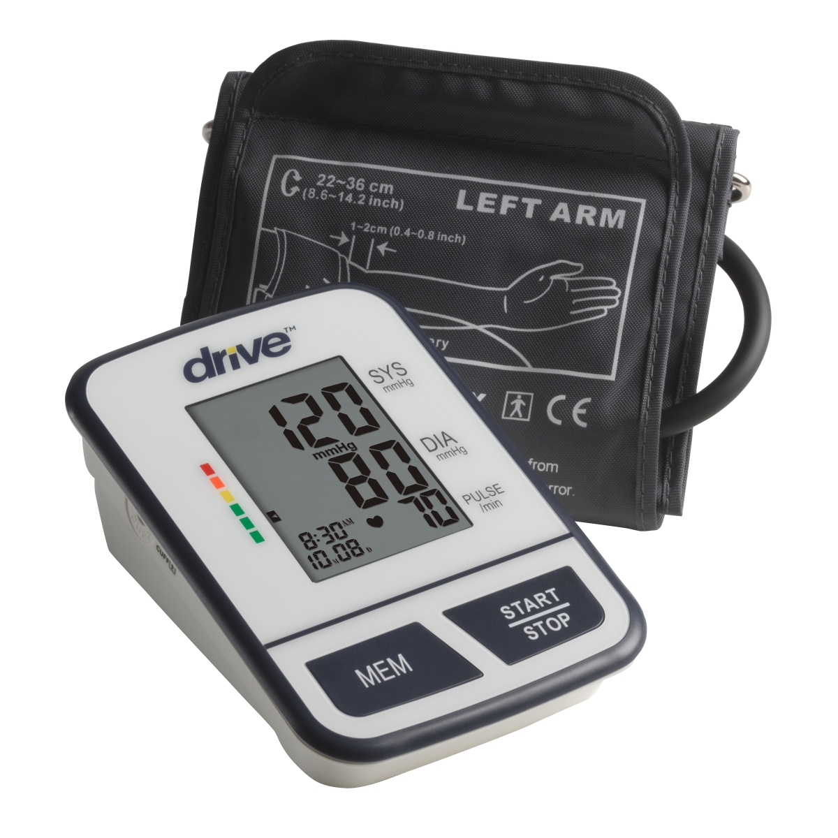 Drive Medical 36362500 Upper Arm Economic Automatic 1-Tube Blood Pressure Monitor, Black Cuff