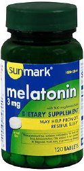 Picture of McKesson 39142700 3 mg Sunmark Melatonin Supplement - Pack of 120