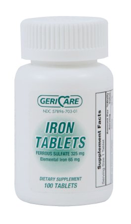 Picture of McKesson 73012700 325 mg Mineral Supplement Geri-Care Iron Strength Tablet - Pack of 100