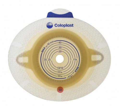 Picture of Coloplast 10074900 SenSura Flex Xpro Ostomy Barrier&#44; Flange Green - 1.5 x 1 in. Stoma Opening - Pack of 5