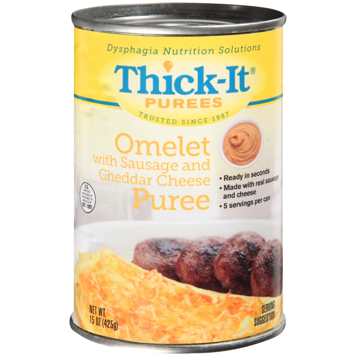 Picture of Kent Precision Foods 31502601 15 oz Sausage & Cheese Omelet Thick-It Ready to Use Purees