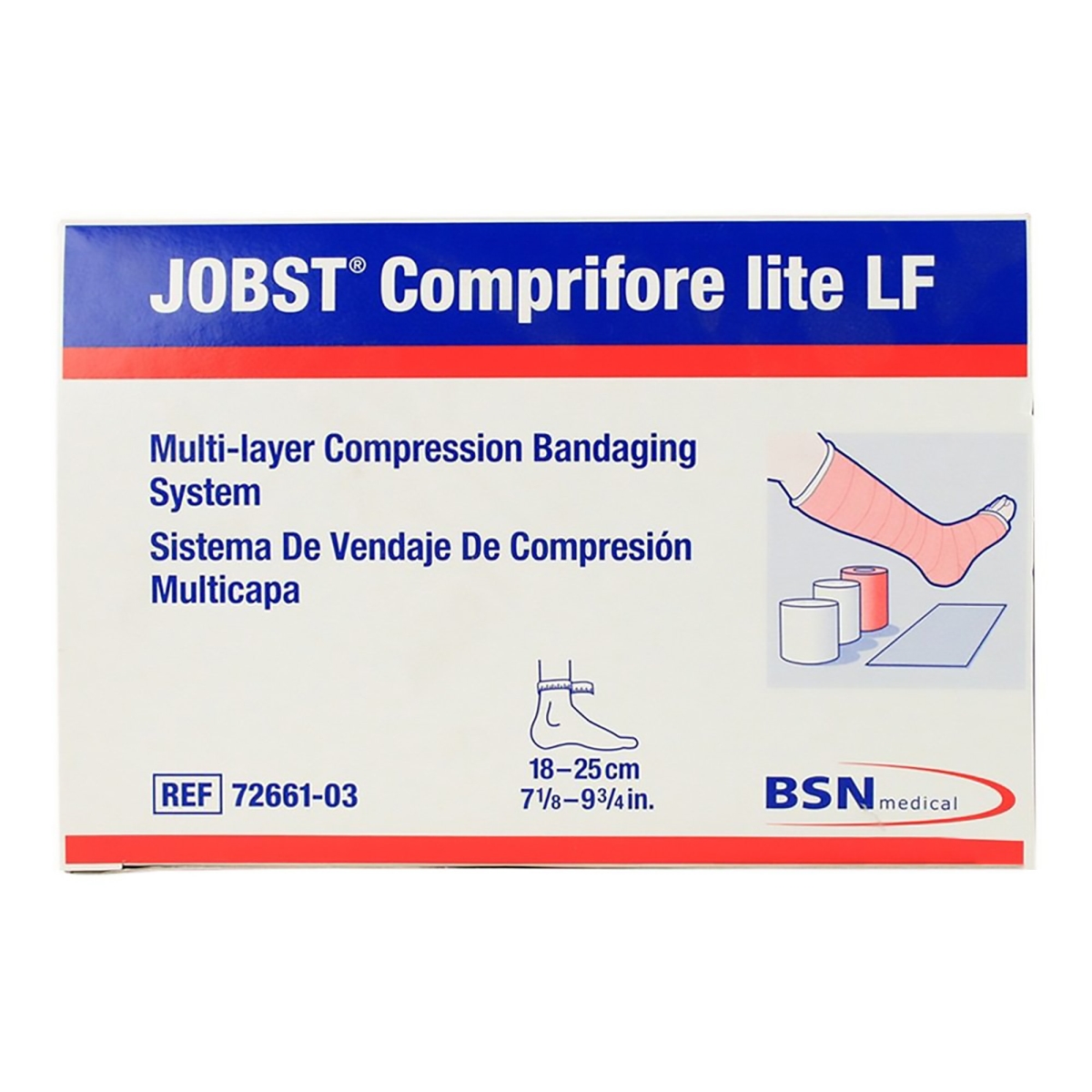 Picture of BSN Medical 26612000 Tan & White One Size Jobst Comprifore lite Non-Sterile Compression Bandage System - Pack of 3