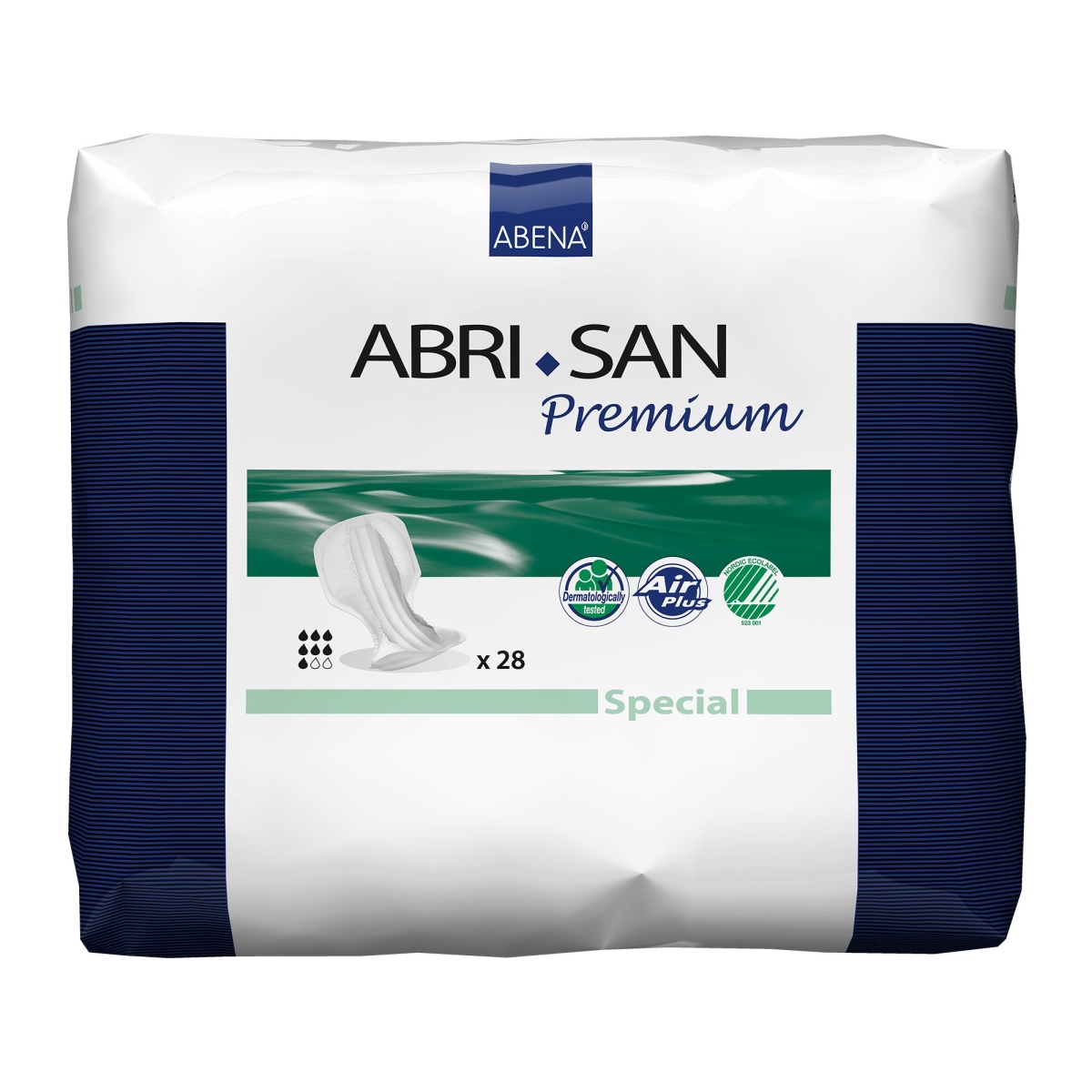 Picture of Abena North America 30203101 27.5 in. Abri-San Special Adult Disposable Moderate-Absorbent Bladder Control Pad - Pack of 28