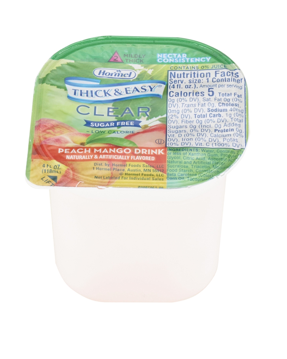 Picture of Hormel Food Sales 76682624 4 oz Peach Mango Thick & Easy Sugar Free Ready to Use Thickened Beverage - Pack of 24