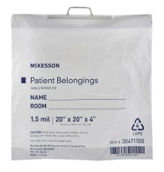 Picture of McKesson 30471200 Patient Belongings Bag&#44; Polyethylene Snap Closure White - 4 x 20 x 20 in. - Pack of 250