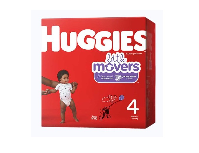 Picture of Kimberly Clark 1128668-PK Unisex Huggies Little Movers Disposable Moderate Absorbency Baby Diaper - Size 4 - Pack of 22 - 4 Pack per Case