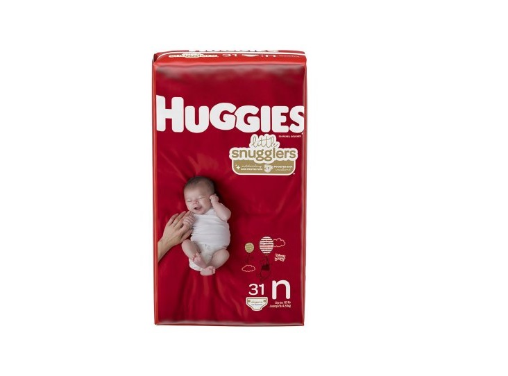 Picture of Kimberly Clark 1128671-CS Unisex Huggies Little Snugglers Newborn Disposable Moderate Absorbency Baby Diaper - 31 per Pack - 4 Pack per Case - Pack of 124