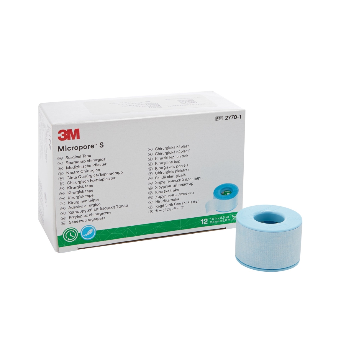 Picture of 3M 774188-BX 1 in. x 5.5 Yard Nonsterile Skin Friendly Silicone Kind Removal Medical Tape&#44; Blue - Pack of 198