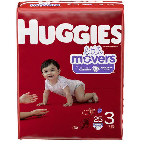 Picture of Kimberly Clark 1128667-PK Huggies Little Moversjumbo Diaper - Size 3 - 4 per Case - Pack of 25