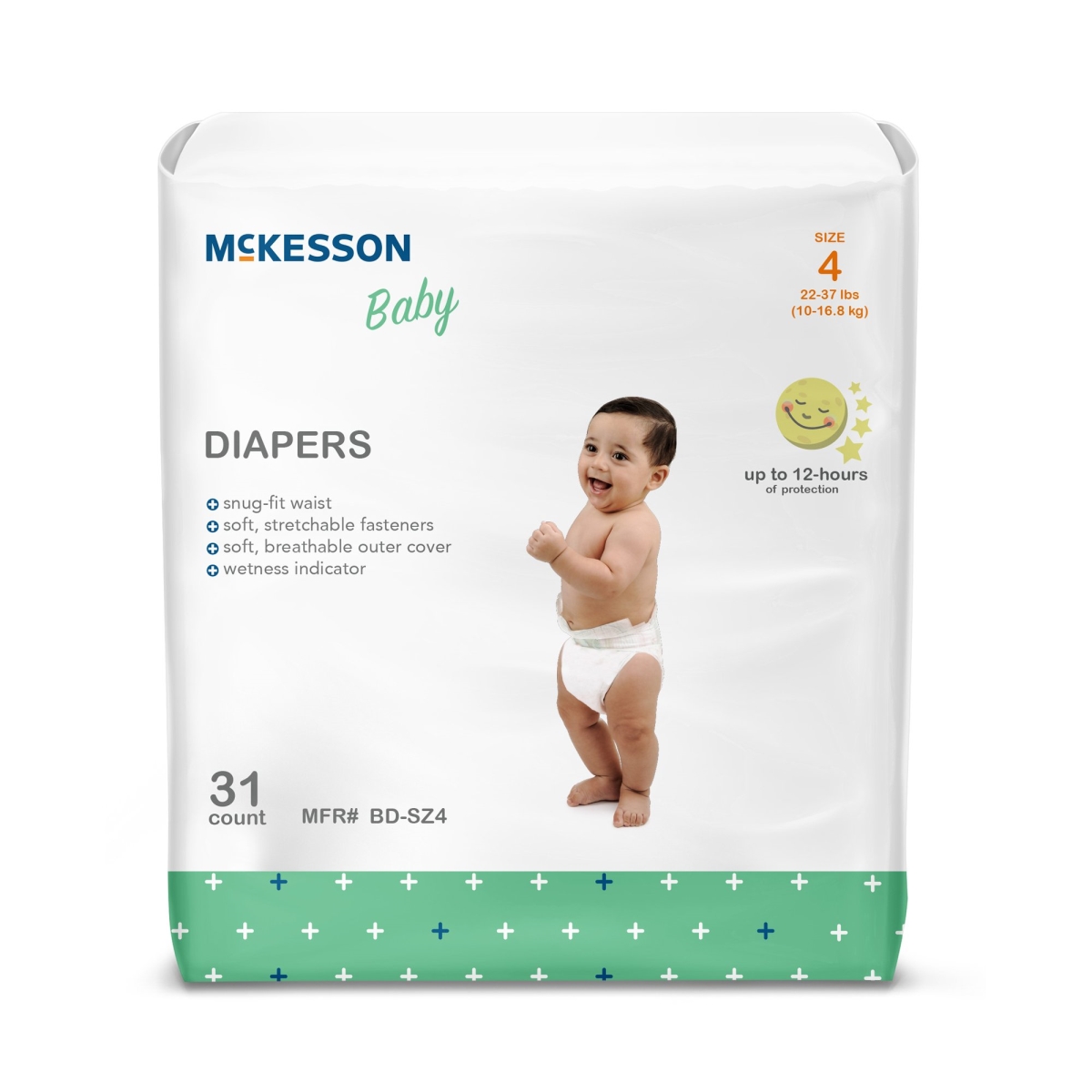 Picture of McKesson 1144477-BG 22 to 37 lbs Tab Closure Disposable Baby Diaper&#44; Fun Graphics Print - Size 4 - Pack of 31