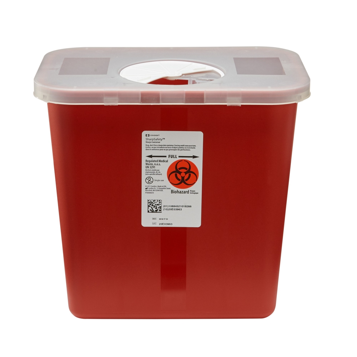 Picture of Cardinal 138112-CS 2 gal SharpSafety Multi-Purpose Sharps Container with Lid&#44; Red - Pack of 20