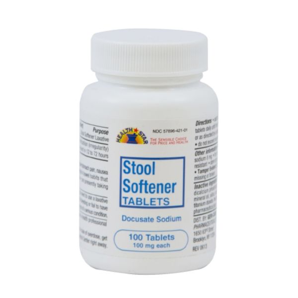 Picture of McKesson 366877-BT Docusate Sodium Laxative Stool Softener Tablets - Pack of 100
