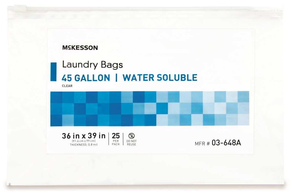 Picture of McKesson 1147892-CS 36 x 39 in. Water Soluble Econ Laundry Bag&#44; Clear - 40-45 gal - Pack of 100
