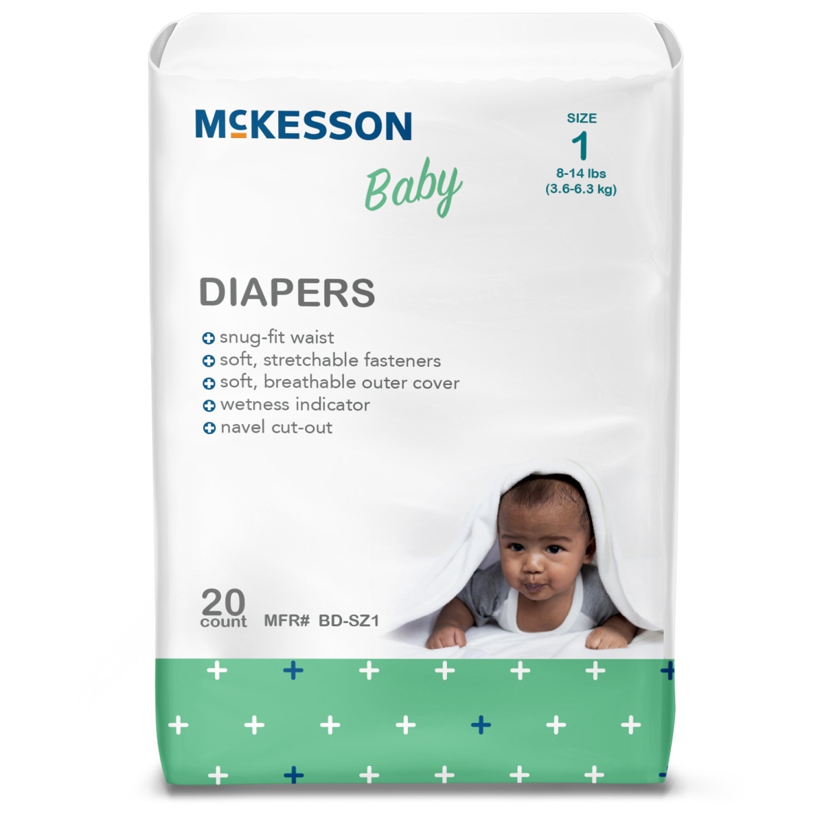 Picture of Drylock Technologies 1144474-BG 8-14 lbs Baby Diaper - Size 1 - 6 per Case - Pack of 20