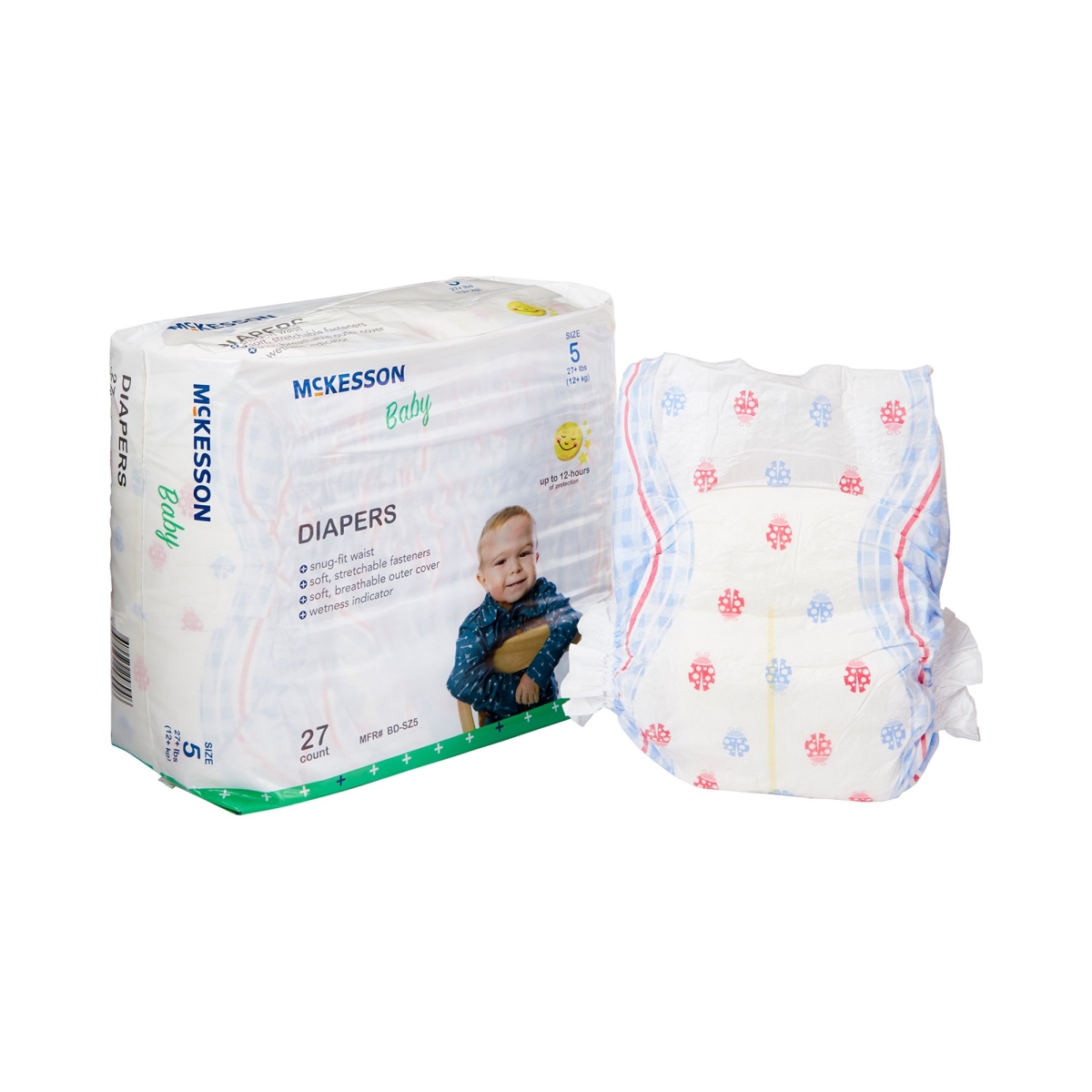 Picture of Drylock Technologies 1144478-CS 27 lbs Baby Diaper - Size 5 - Pack of 108