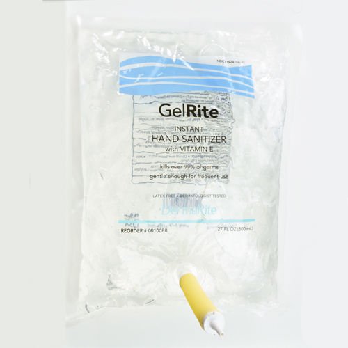 Picture of DermaRite Industries 861143-EA 800 ml Ethyl Alcohol Gel Dispenser Refill Bag GelRite Hand Sanitizer