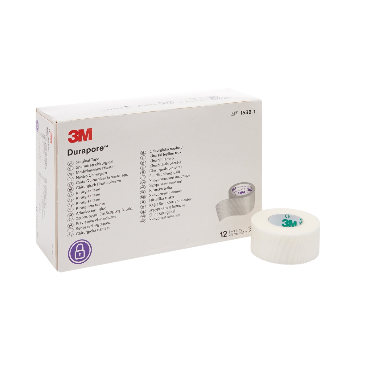 Picture of 3M 5775-BX 1 in. x 10 Yard Nonsterile Durapore Medical Tape&#44; White - Pack of 360
