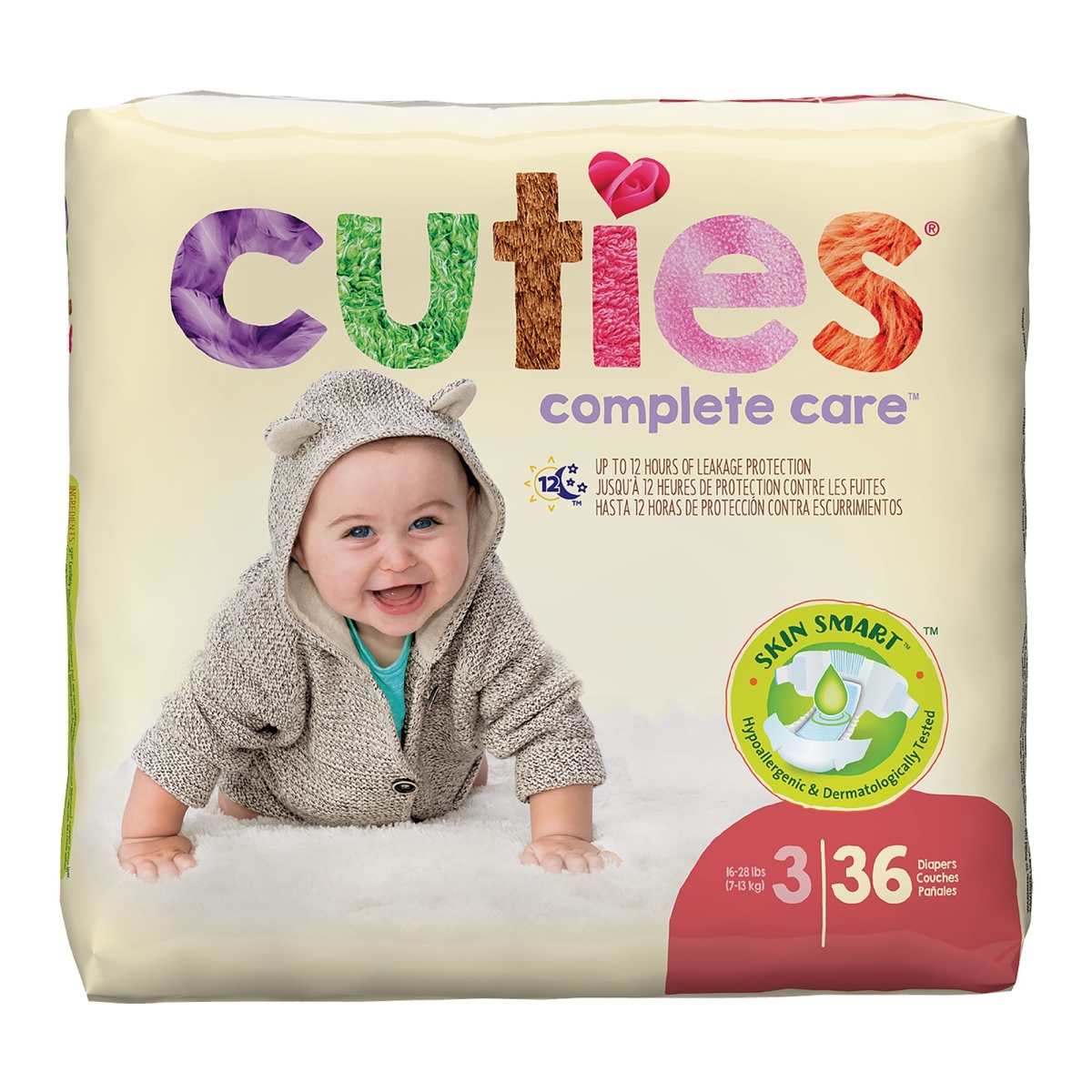 Picture of First Quality 874709-PK Unisex Baby Cuties Diaper&#44; Fun Graphics Print - Size 3 - Pack of 36