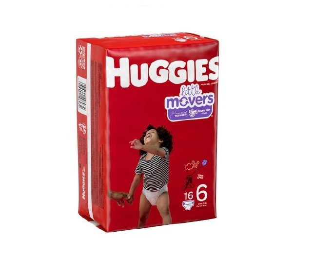 Picture of Kimberly Clark 1128670-CS Unisex Huggies Little Movers Disposable Moderate Absorbency Baby Diaper - Size 6 - 16 per Pack - 4 Pack per Case - Pack of 64