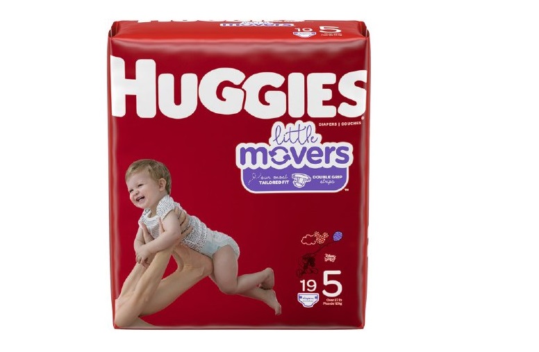 Picture of Kimberly Clark 1128669-PK Unisex Huggies Little Movers Disposable Moderate Absorbency Baby Diaper - Size 5 - 19 per Pack - 4 Pack per Case - Pack of 19