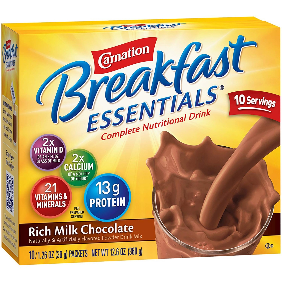 810729-EA 1.26 oz Packet Essentials Chocolate Oral Supplement - 10 Count - 6 per Pack -  Nestle Healthcare Nutrition, 810729_EA